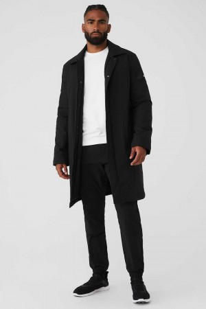 Alo Yoga USA Signature Overcoat Black | 8361279-UE