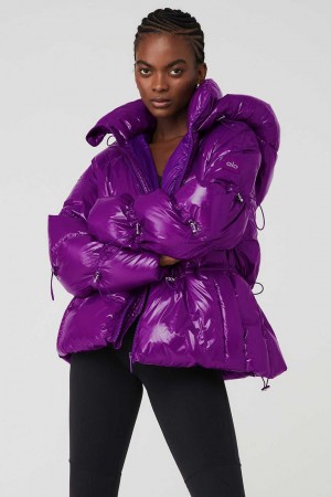 Alo Yoga USA Stunner Puffer Dark Plum | 4627951-HV