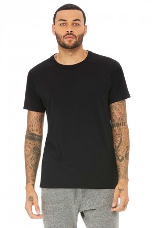 Alo Yoga USA The Triumph Crew Neck Tee Black | 1379482-QC