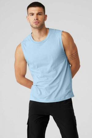 Alo Yoga USA The Triumph Muscle Calm Blue | 8910763-RN