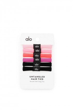 Alo Yoga USA Untangled Hair Tie 6-Pack Pink | 4096512-YU