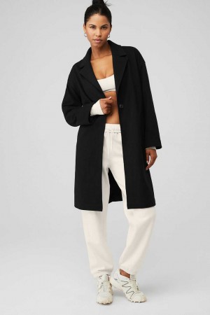 Alo Yoga USA VIP Blazer Trench Black | 9526870-AS