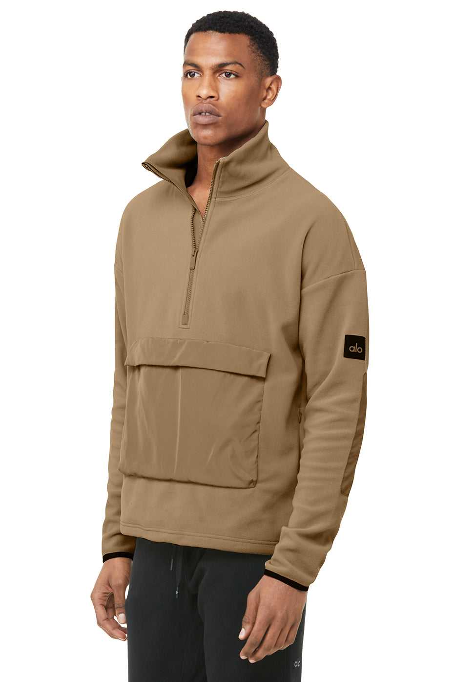 Alo Yoga USA 1/2 Zip Mammoth Polar Pullover Gravel | 3921480-KO