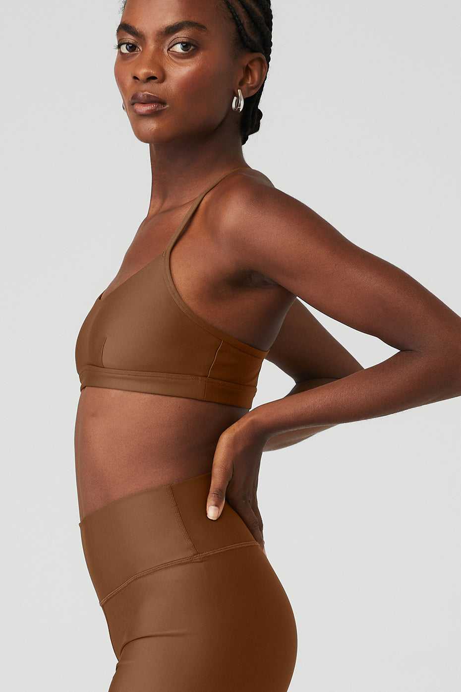 Alo Yoga USA 3'' High-Waist Airlift Cinnamon Brown | 3760285-BP