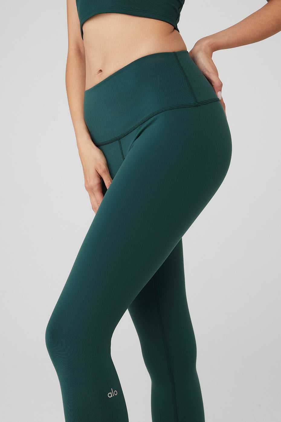 Alo Yoga USA 7/8 High-Waist Airbrush Midnight Green | 6178953-FX