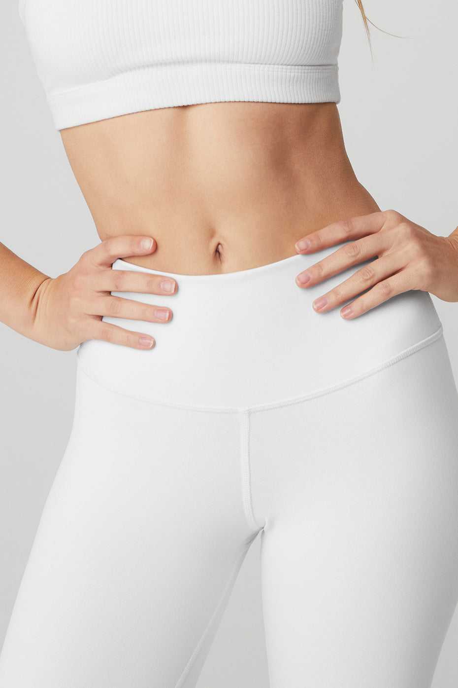 Alo Yoga USA 7/8 High-Waist Airbrush White | 3179082-RV