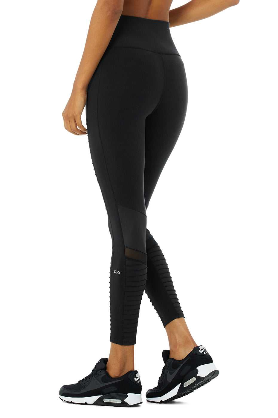 Alo Yoga USA 7/8 High-Waist Moto Black | 2591876-SO