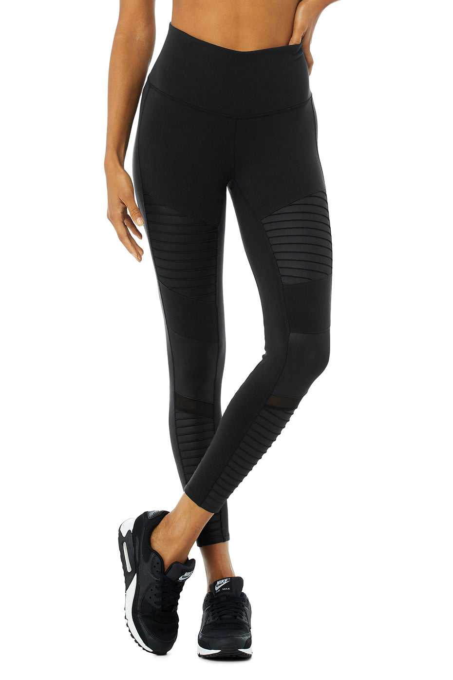 Alo Yoga USA 7/8 High-Waist Moto Black | 2591876-SO