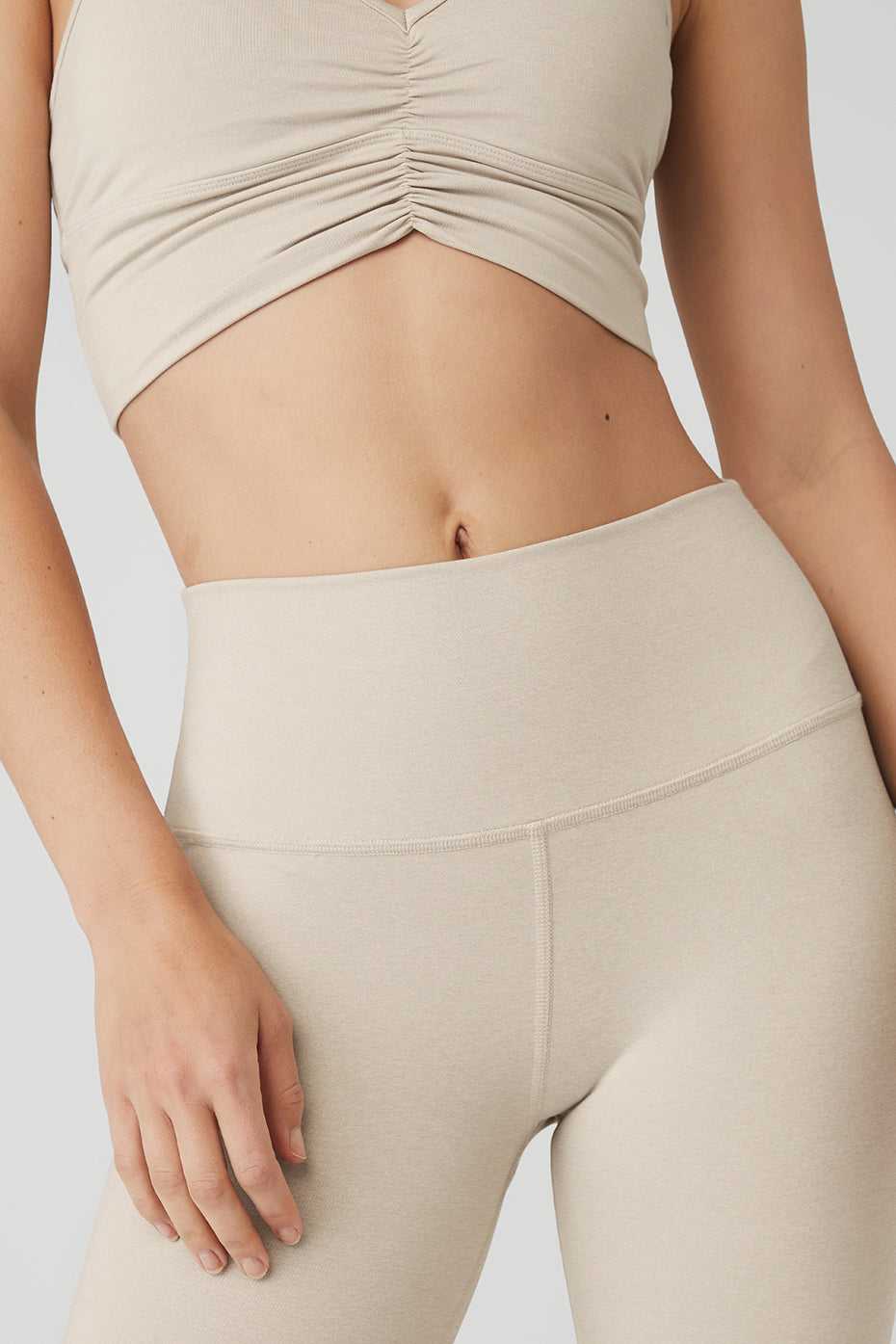 Alo Yoga USA 7'' High-Waist Biker Oatmeal Heather | 6120435-QT