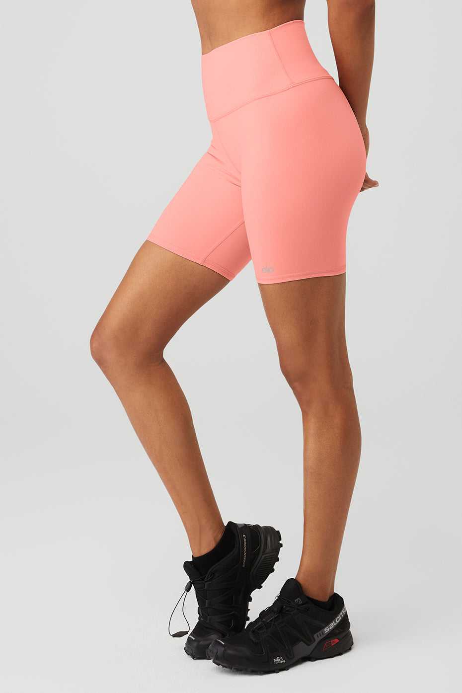 Alo Yoga USA 7'' High-Waist Biker Strawberry Lemonade | 0217593-KS