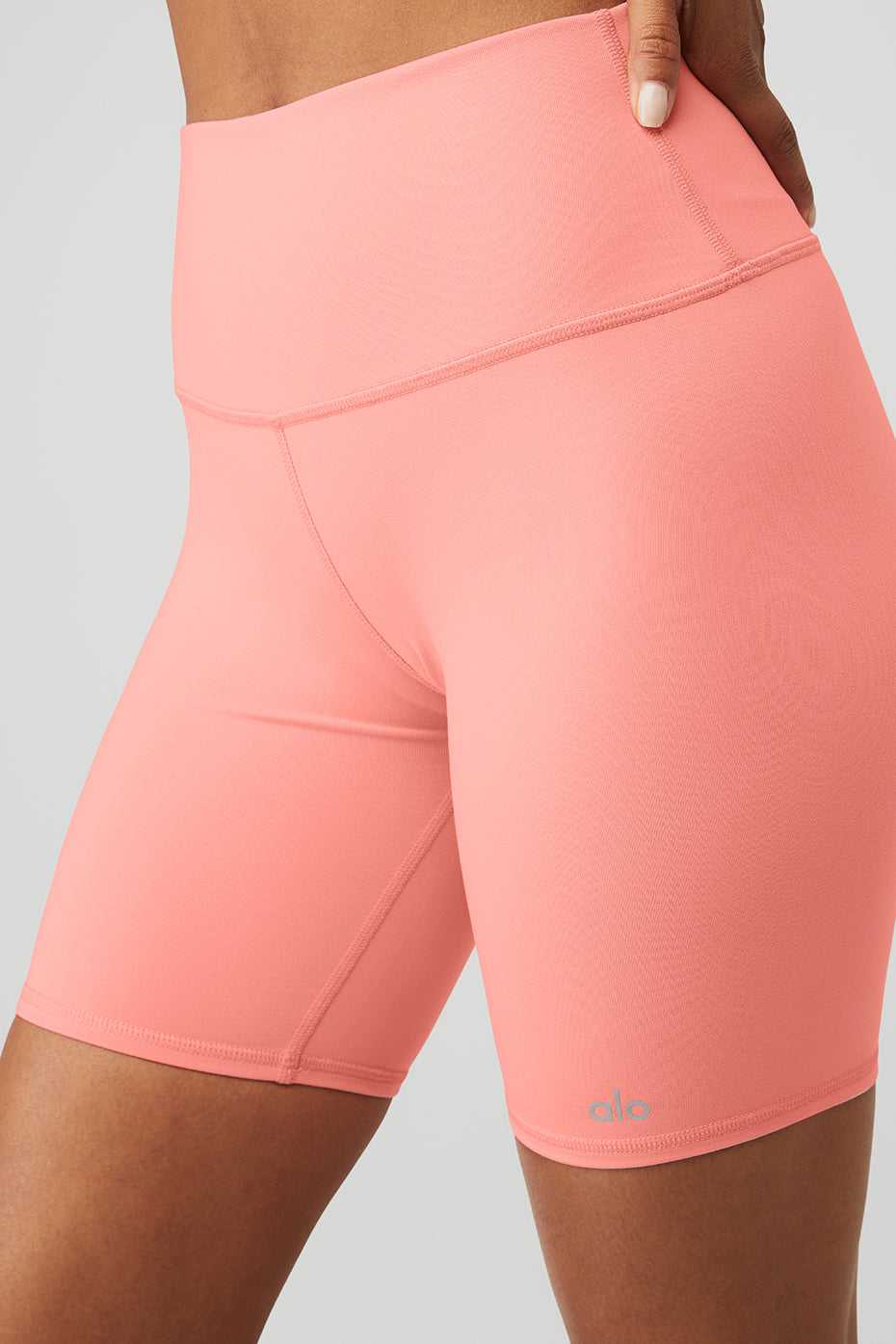 Alo Yoga USA 7'' High-Waist Biker Strawberry Lemonade | 0217593-KS