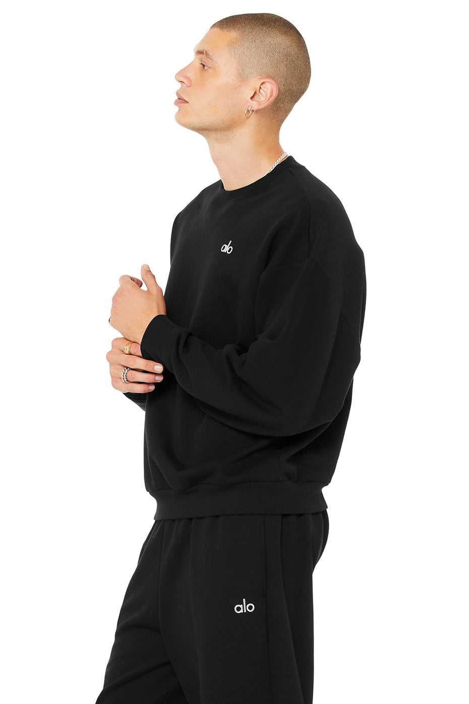 Alo Yoga USA Accolade Crew Neck Pullover Black | 4829761-IH