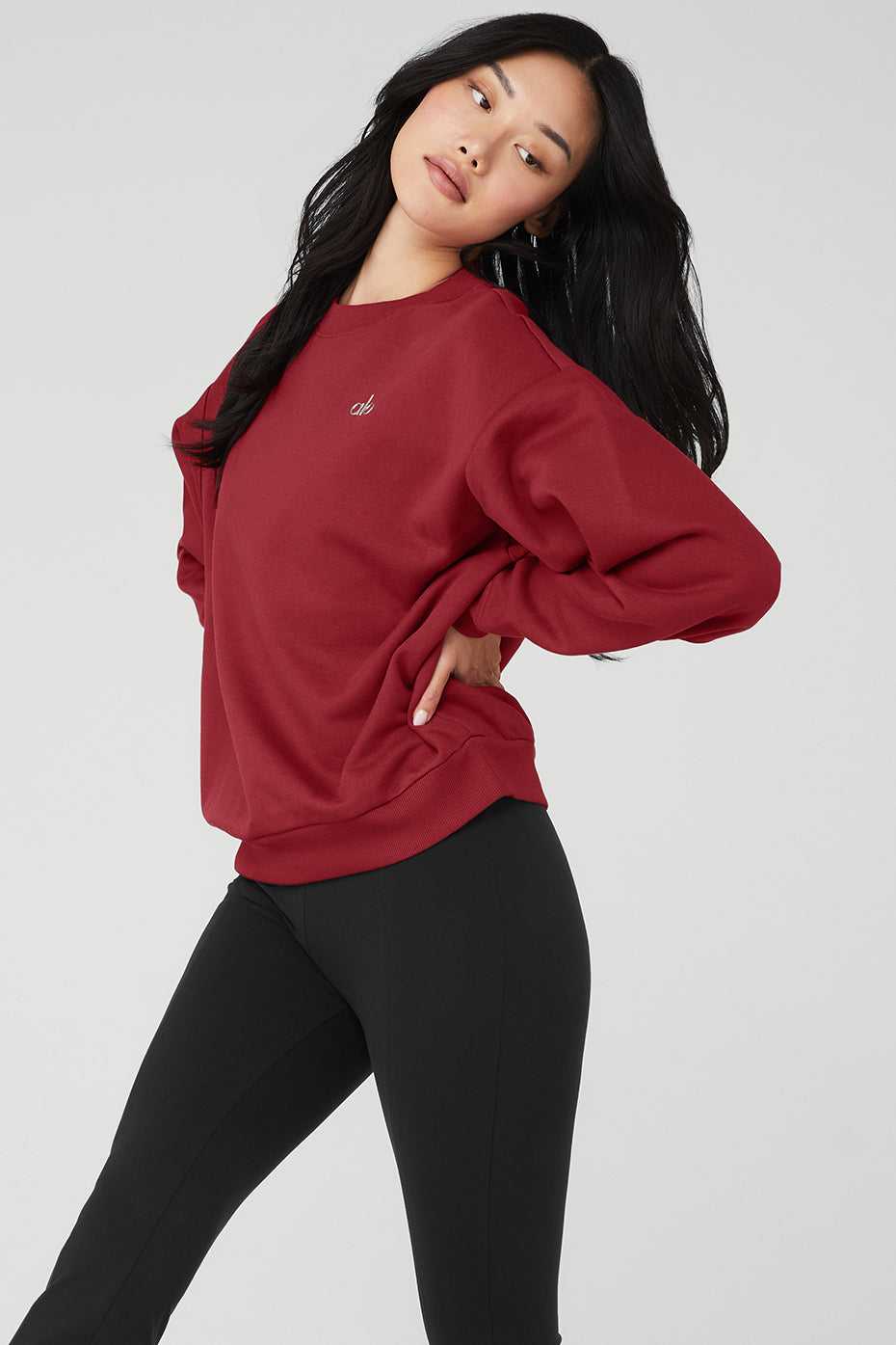 Alo Yoga USA Accolade Crew Neck Pullover Victory Red | 6104793-YH