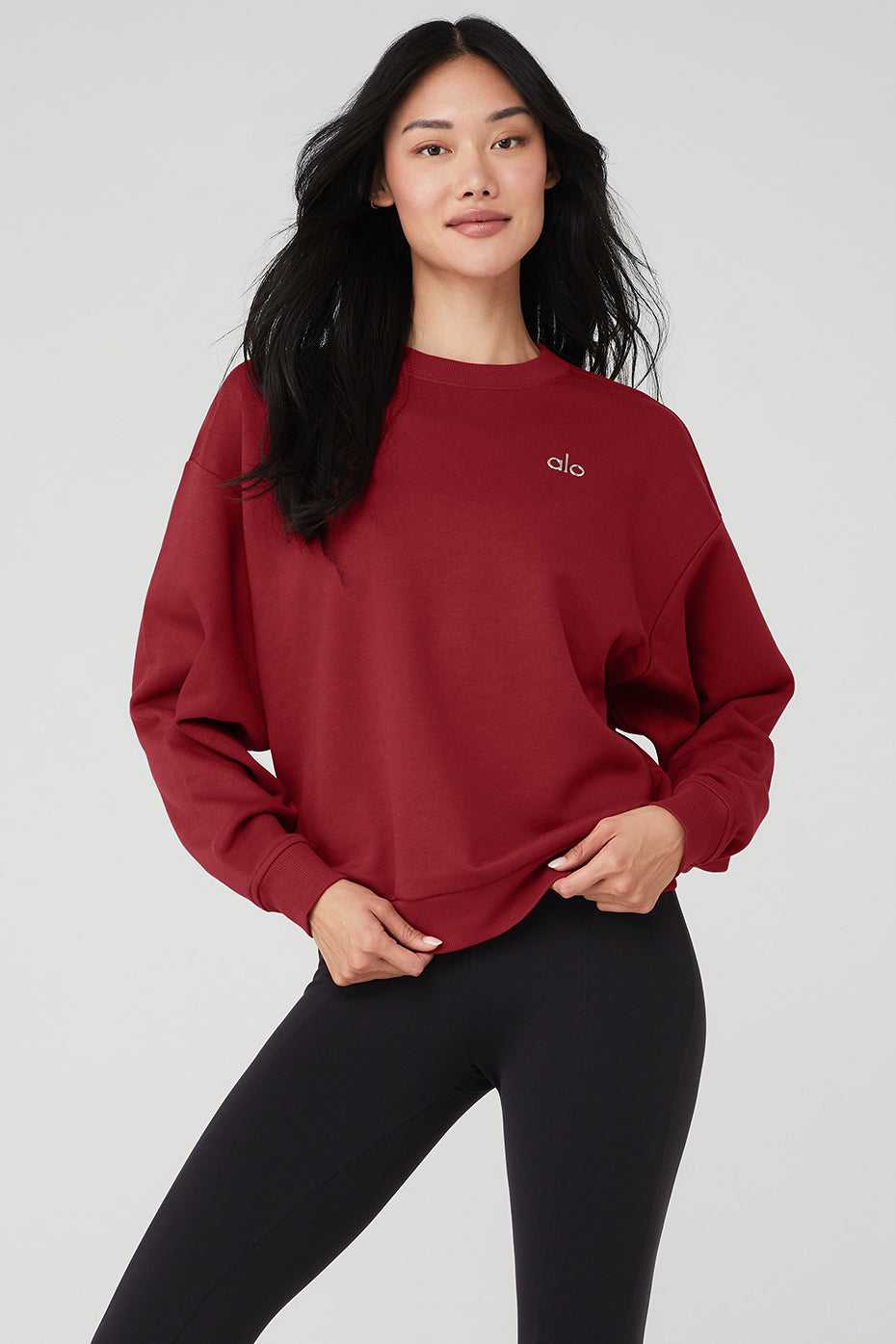 Alo Yoga USA Accolade Crew Neck Pullover Victory Red | 6104793-YH