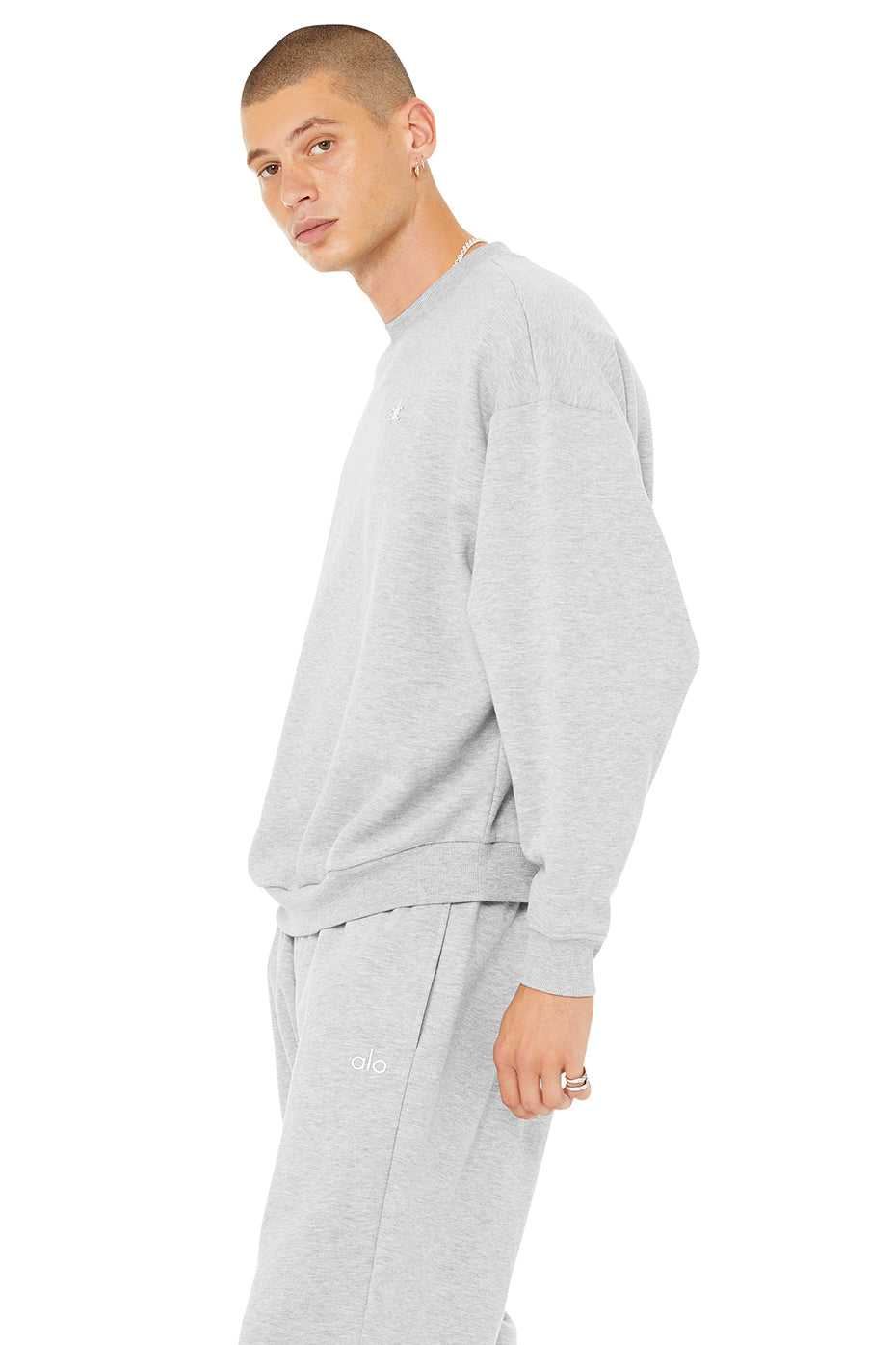 Alo Yoga USA Accolade Crew Neck Pullover Athletic Grey | 6145078-AZ