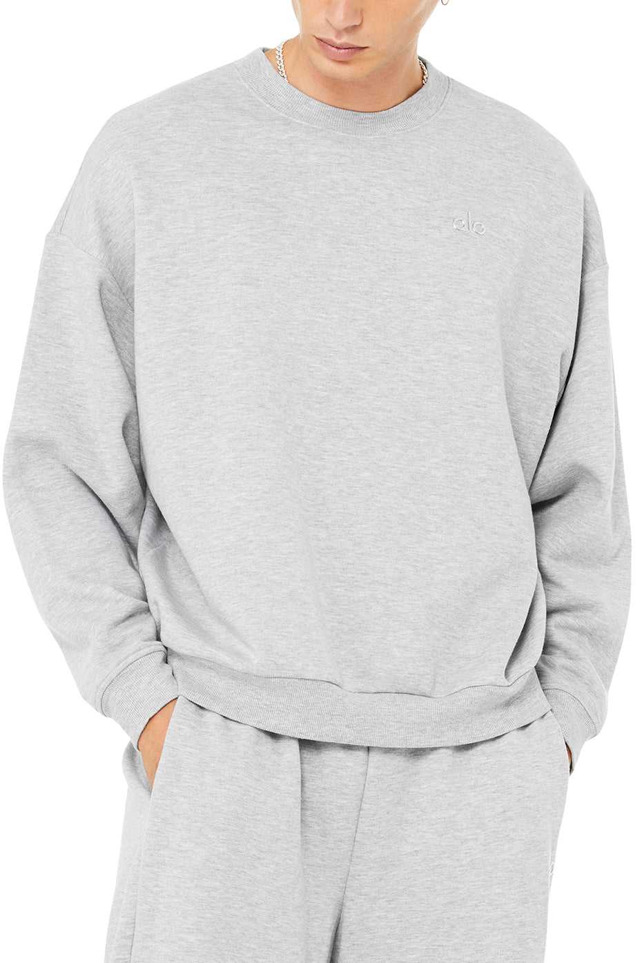 Alo Yoga USA Accolade Crew Neck Pullover Athletic Grey | 6145078-AZ