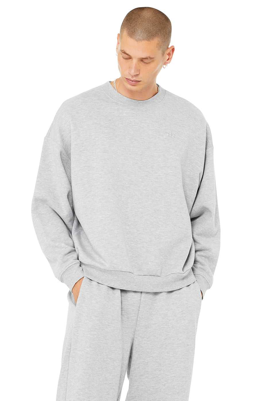 Alo Yoga USA Accolade Crew Neck Pullover Athletic Grey | 6145078-AZ