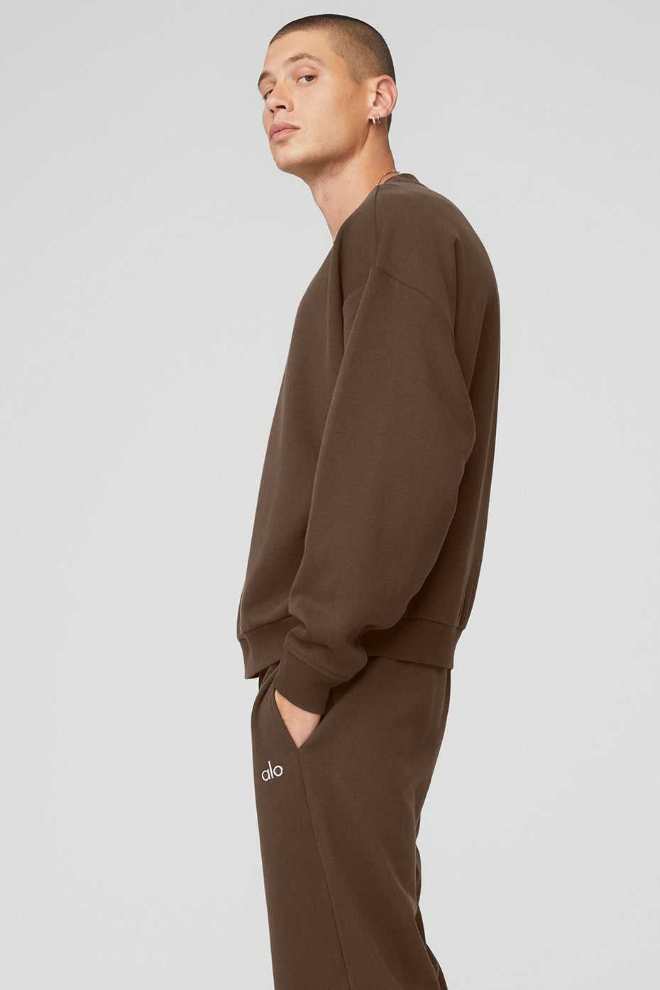 Alo Yoga USA Accolade Crew Neck Pullover Espresso | 7206981-MU