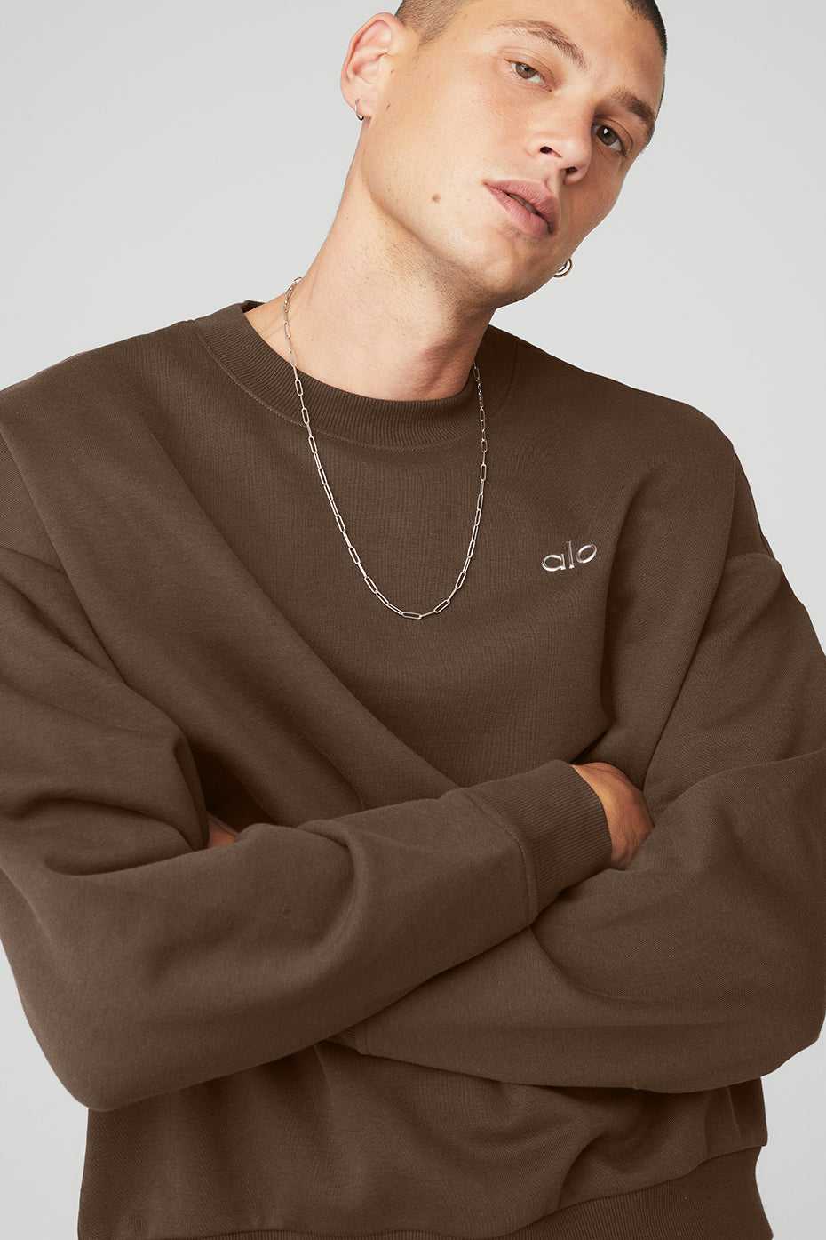 Alo Yoga USA Accolade Crew Neck Pullover Espresso | 7206981-MU