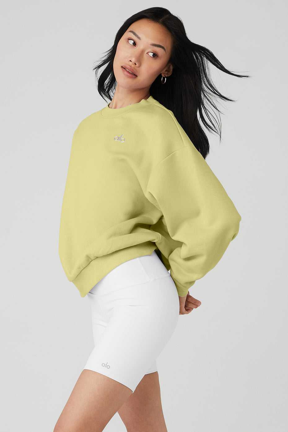 Alo Yoga USA Accolade Crew Neck Pullover Dusty Yellow | 7835216-LM