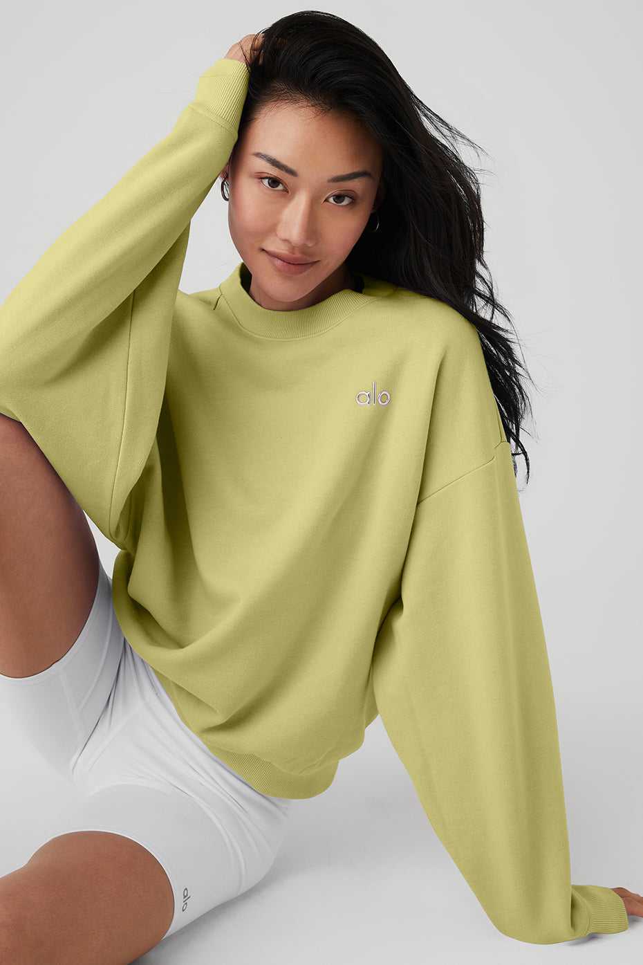 Alo Yoga USA Accolade Crew Neck Pullover Dusty Yellow | 7835216-LM