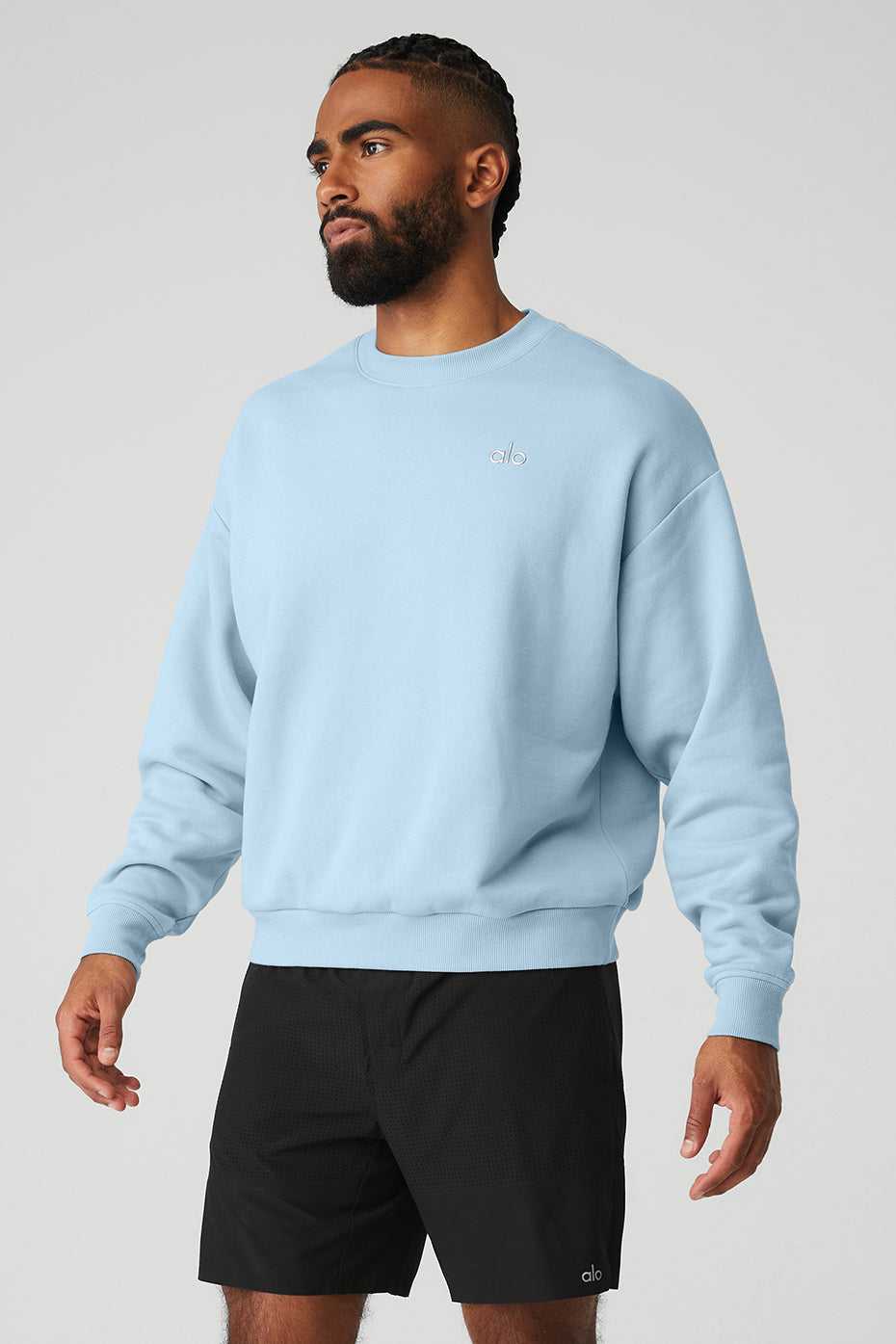 Alo Yoga USA Accolade Crew Neck Pullover Calm Blue | 7983512-XT