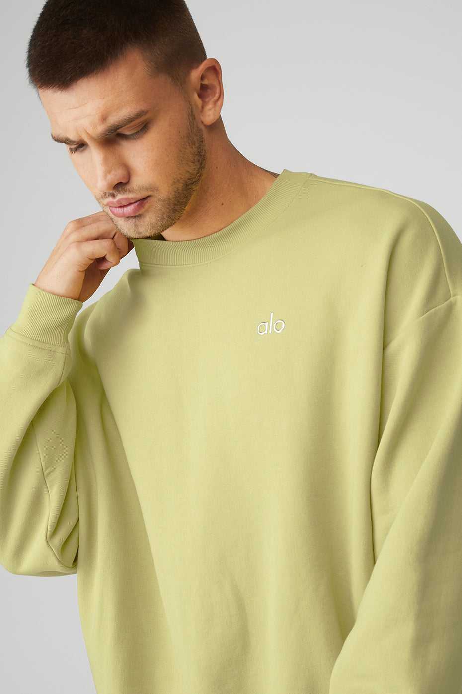 Alo Yoga USA Accolade Crew Neck Pullover Dusty Yellow | 9471305-YN