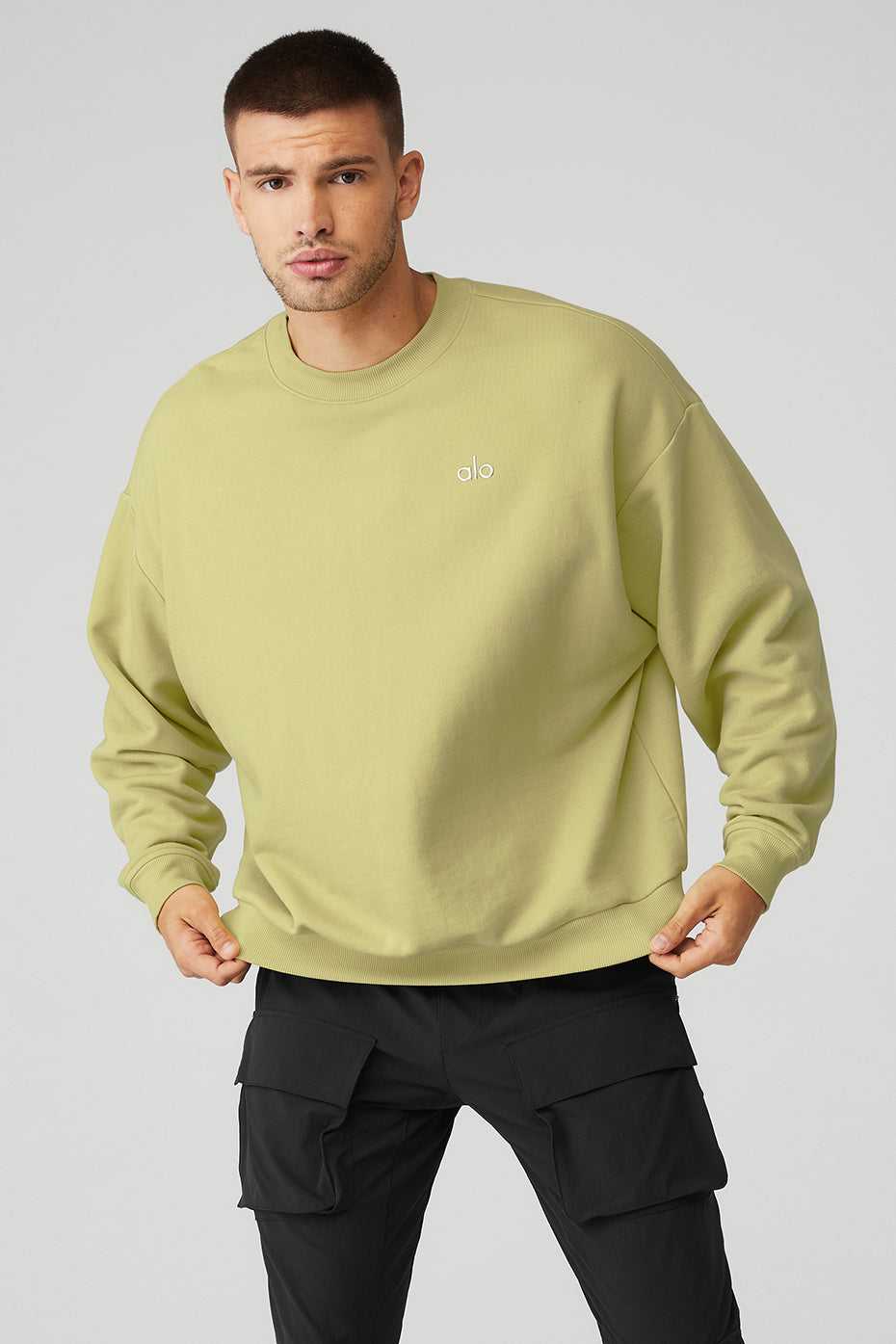 Alo Yoga USA Accolade Crew Neck Pullover Dusty Yellow | 9471305-YN