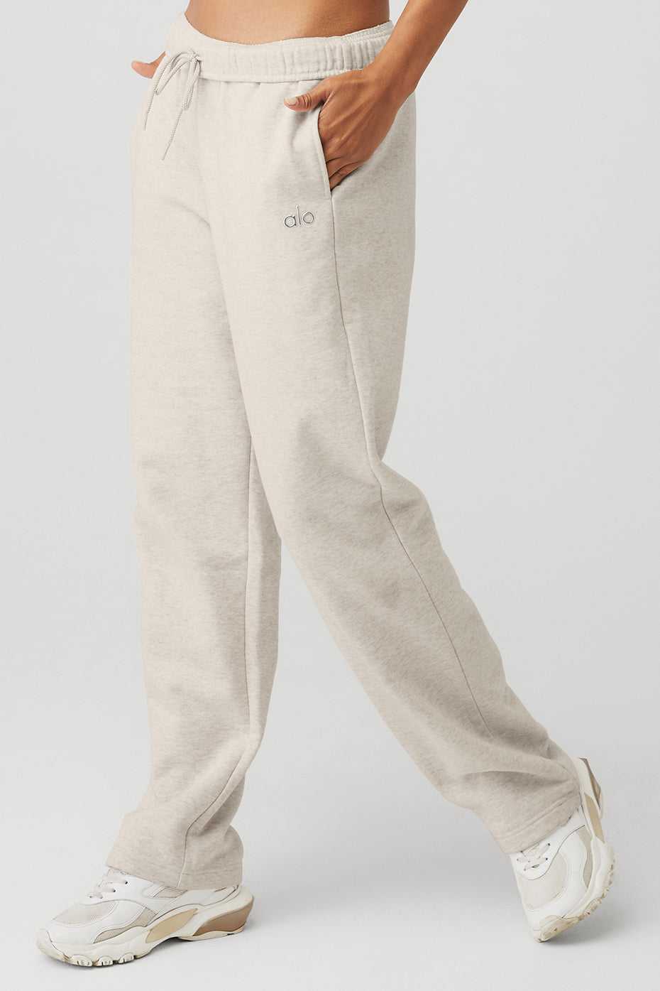 Alo Yoga USA Accolade Straight Leg Oatmeal Heather | 8264037-BL