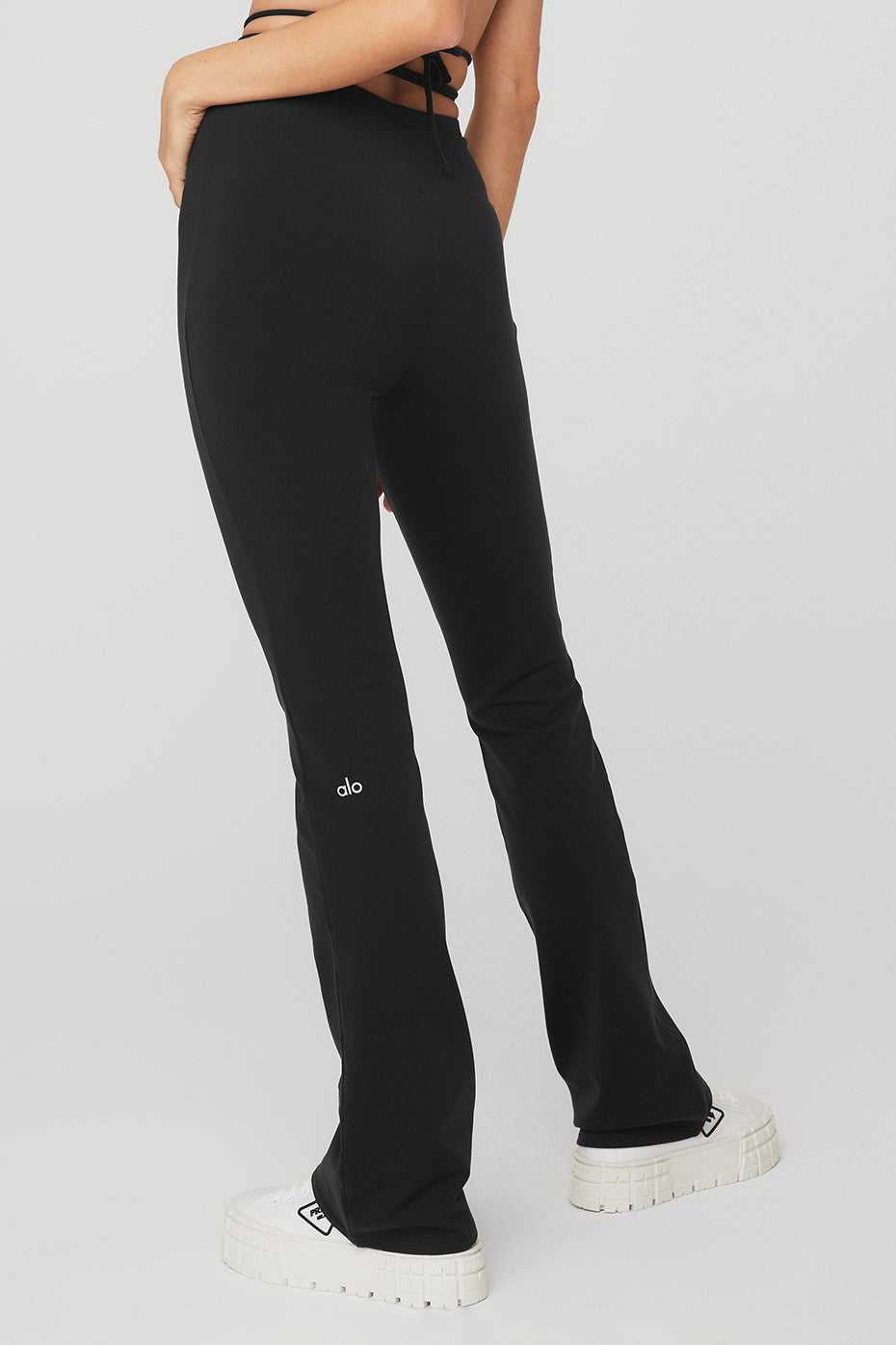 Alo Yoga USA Airbrush High-Waist Cinch Flare Black | 8493152-XN