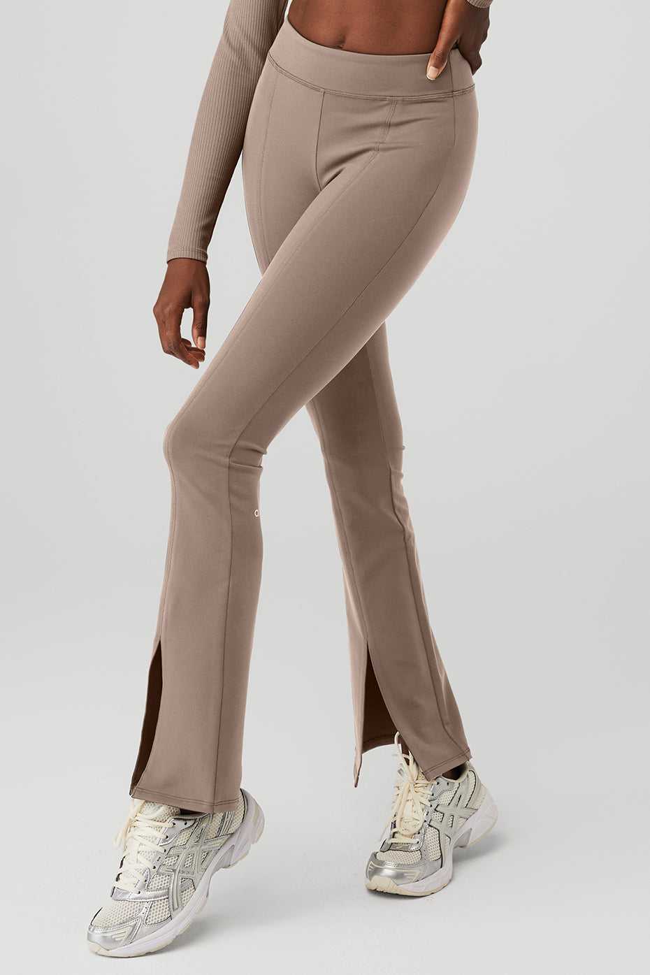 Alo Yoga USA Airbrush High-Waist Flutter Taupe | 6923047-UZ