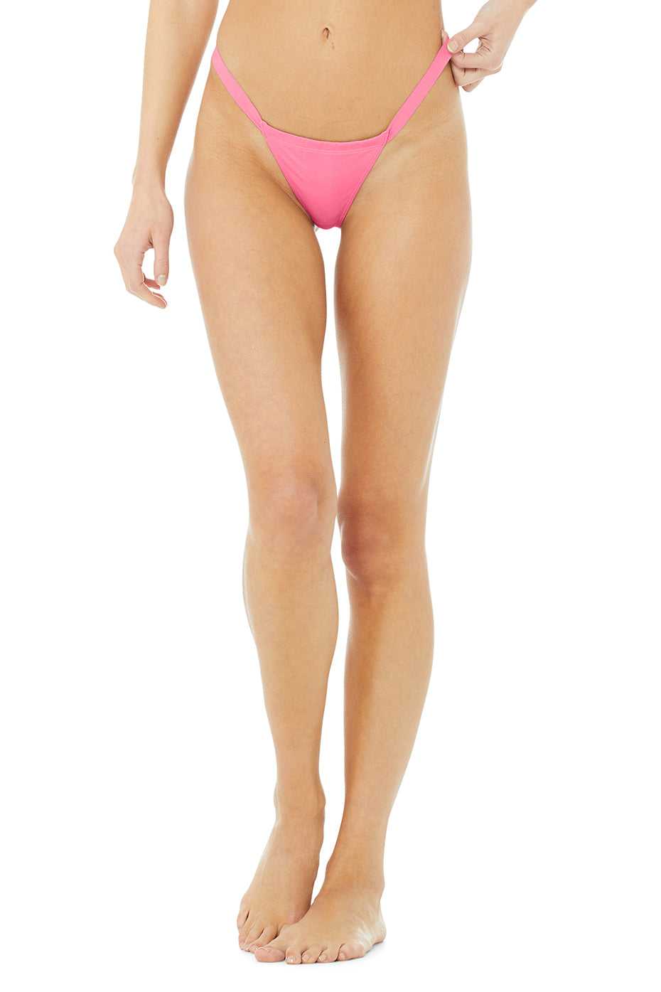 Alo Yoga USA Airbrush Invisible String Thong Candy Pink | 7352849-WR