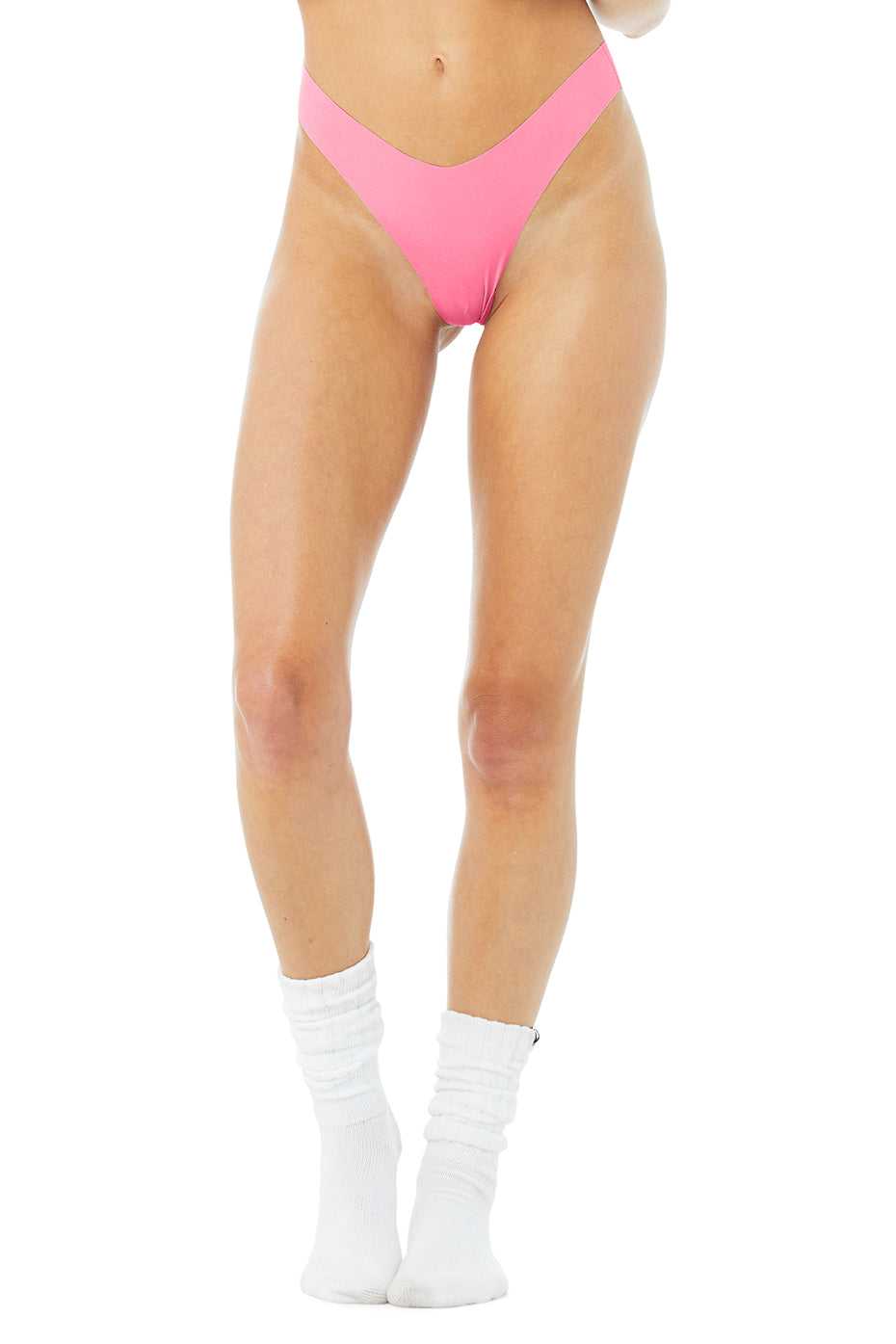 Alo Yoga USA Airbrush Invisible Thong Candy Pink | 3857214-ZR