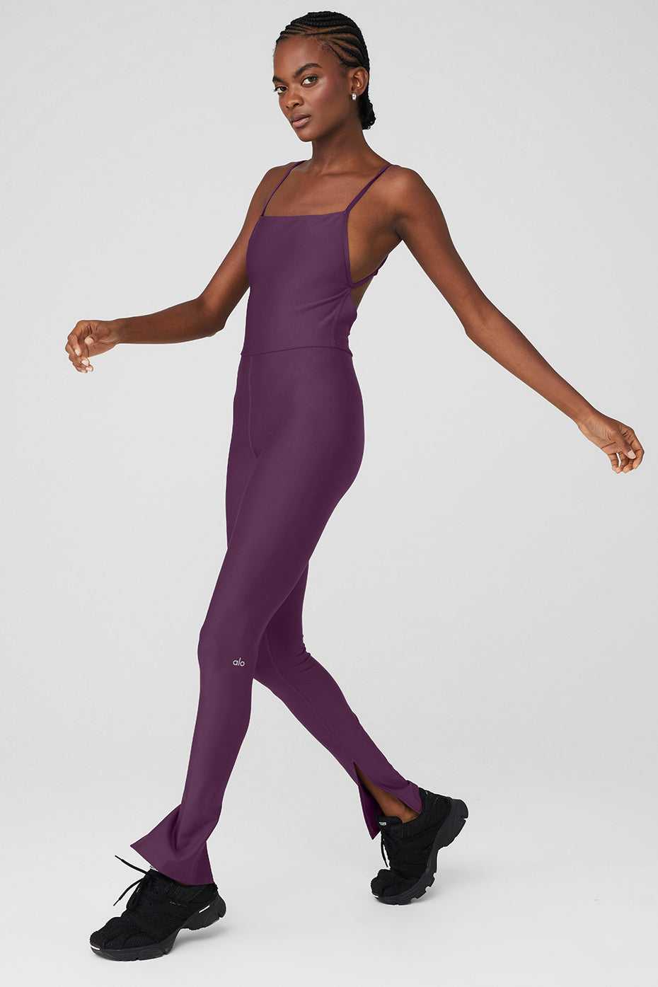 Alo Yoga USA Airlift Disco Daze Onesie Dark Plum | 0925637-OK