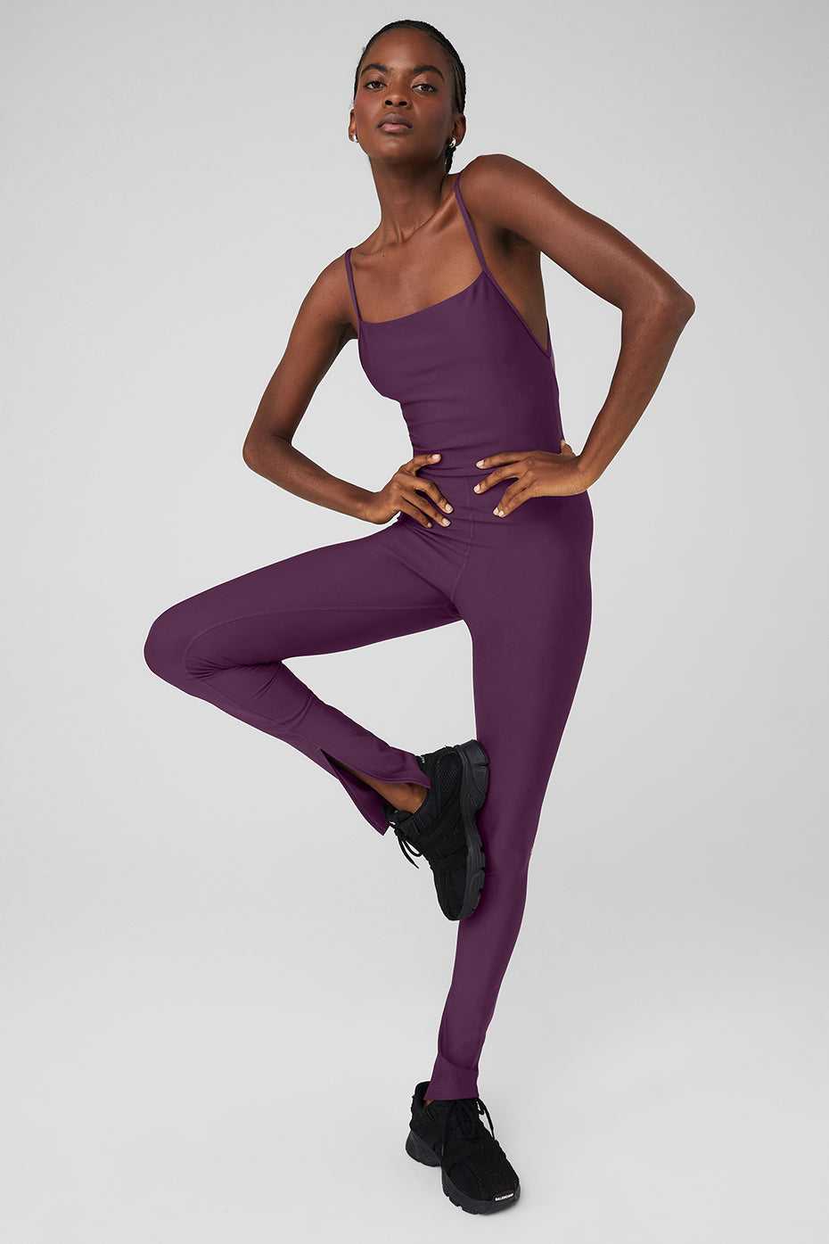 Alo Yoga USA Airlift Disco Daze Onesie Dark Plum | 0925637-OK