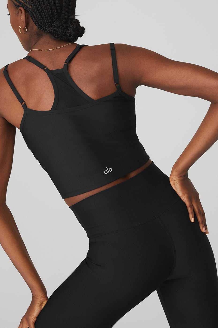 Alo Yoga USA Airlift Double Check Black | 2697835-RN