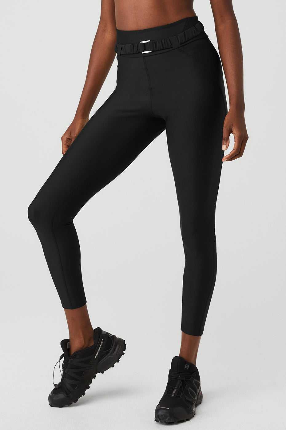 Alo Yoga USA Airlift High-Waist Charmer Black | 4187325-FA