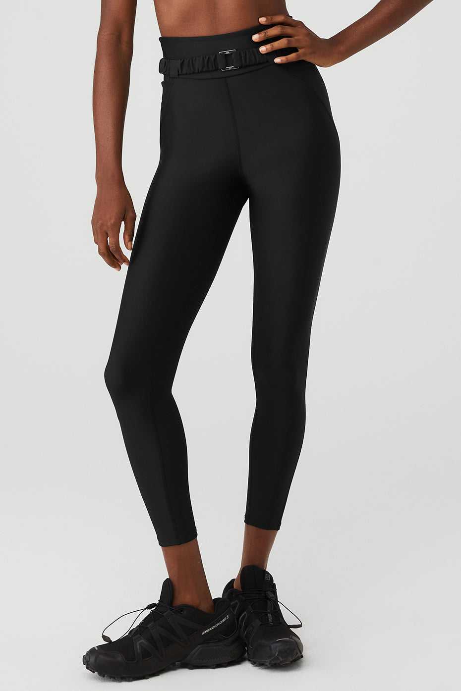 Alo Yoga USA Airlift High-Waist Charmer Black | 4187325-FA