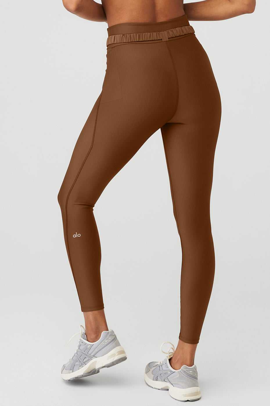 Alo Yoga USA Airlift High-Waist Charmer Cinnamon Brown | 9076128-RJ