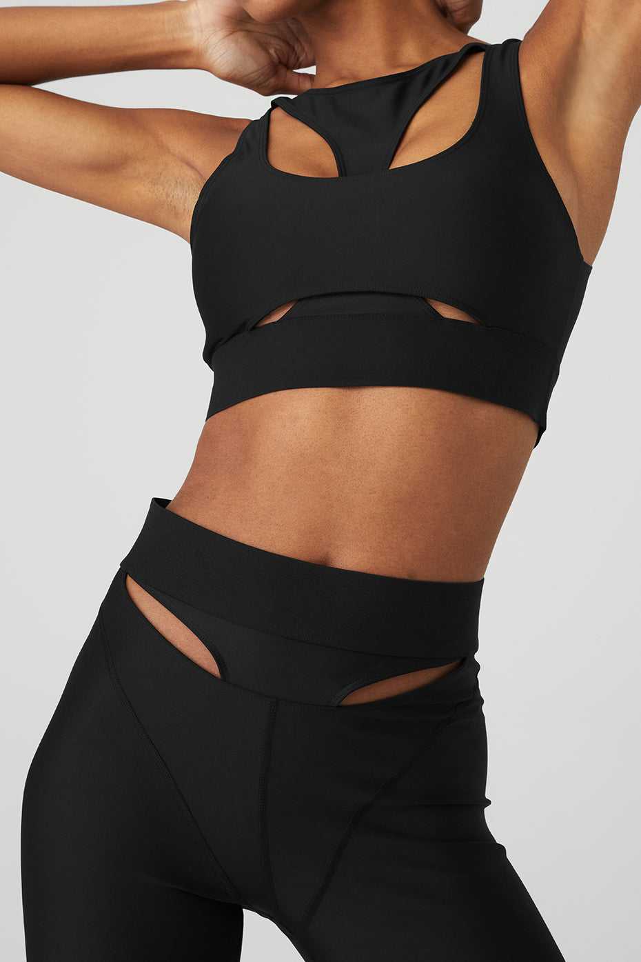 Alo Yoga USA Airlift High-Waist Cutaway Black | 6472398-UK