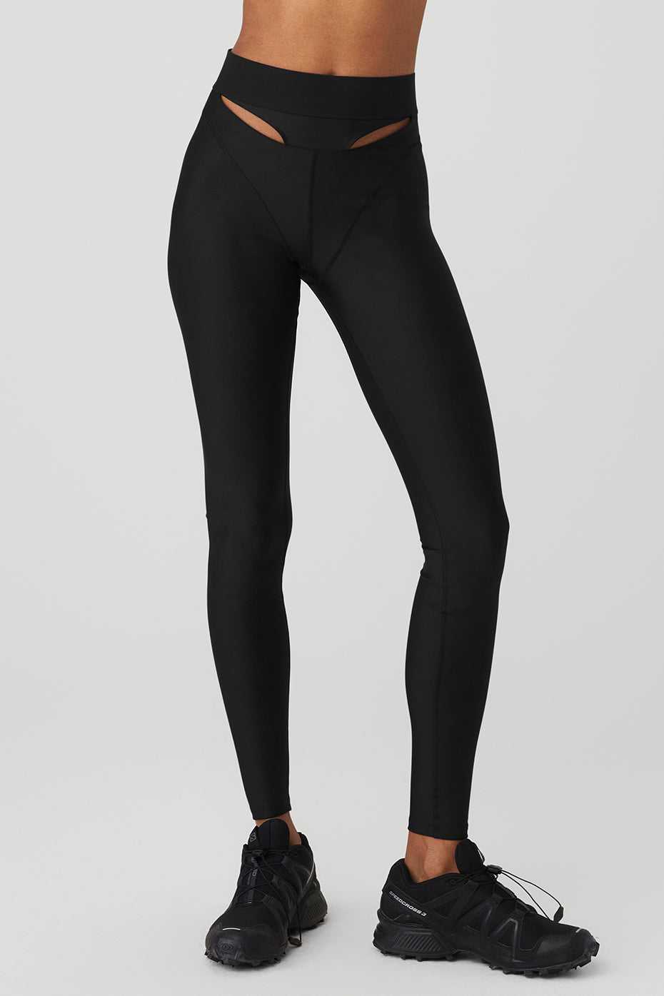 Alo Yoga USA Airlift High-Waist Cutaway Black | 6472398-UK