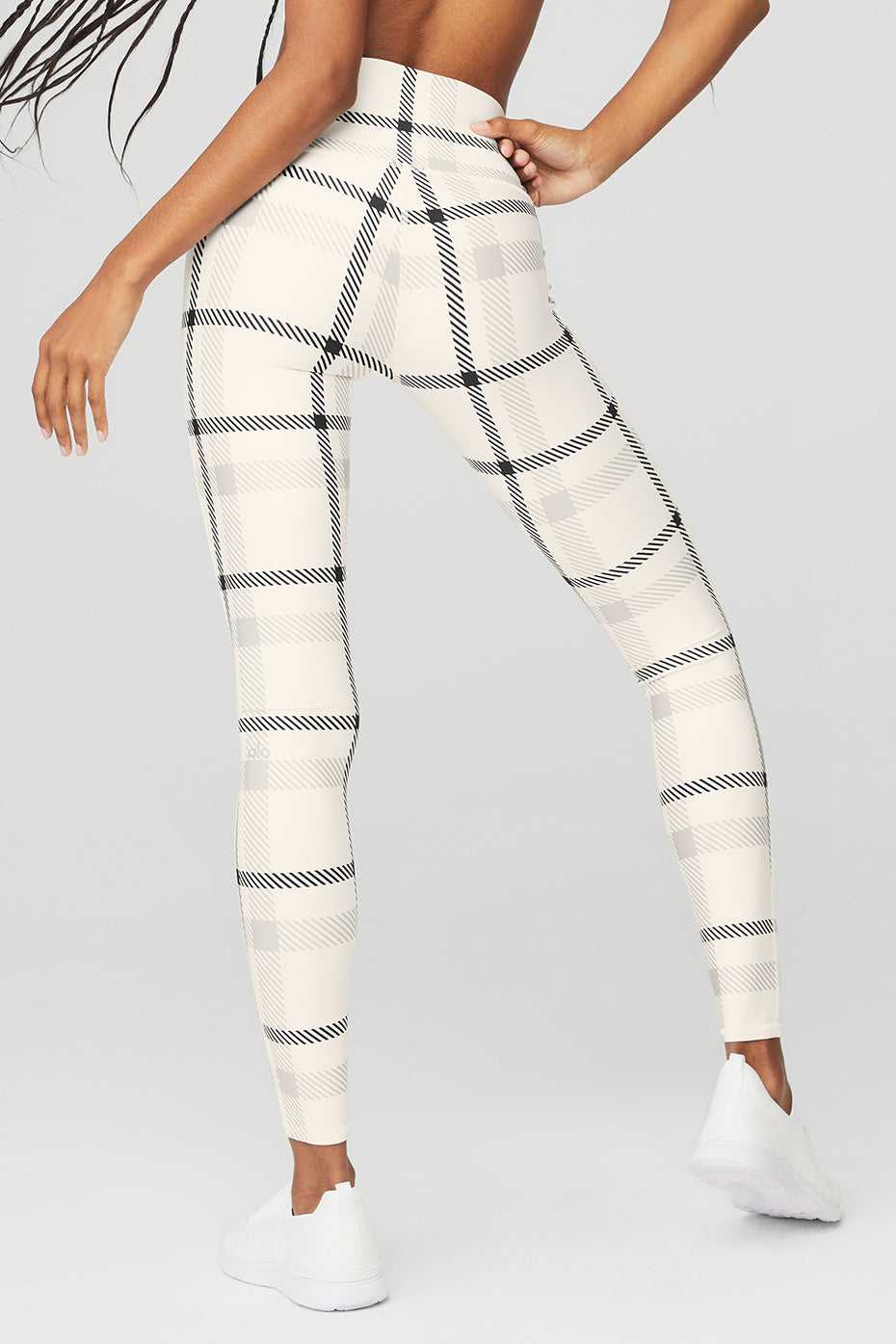 Alo Yoga USA Airlift High-Waist Magnified Plaid Ivory | 0972863-CJ