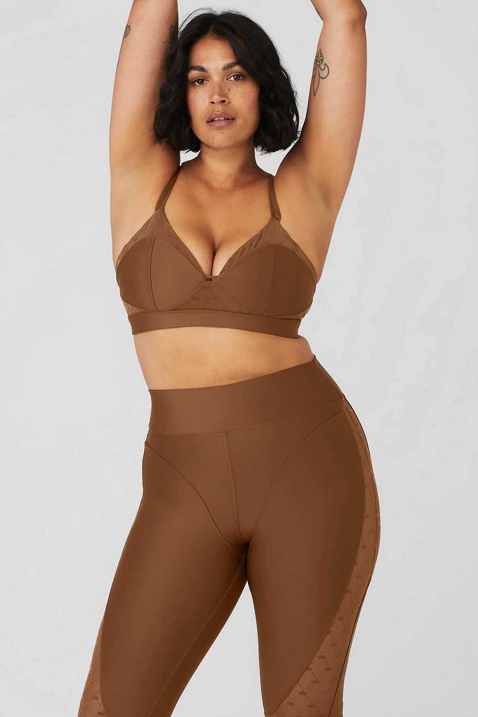 Alo Yoga USA Airlift Mesh Celeste Cinnamon Brown | 5794103-BG