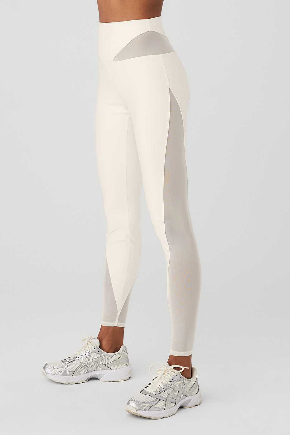 Alo Yoga USA Airlift Mesh High-Waist Allure Ivory | 6981350-JT