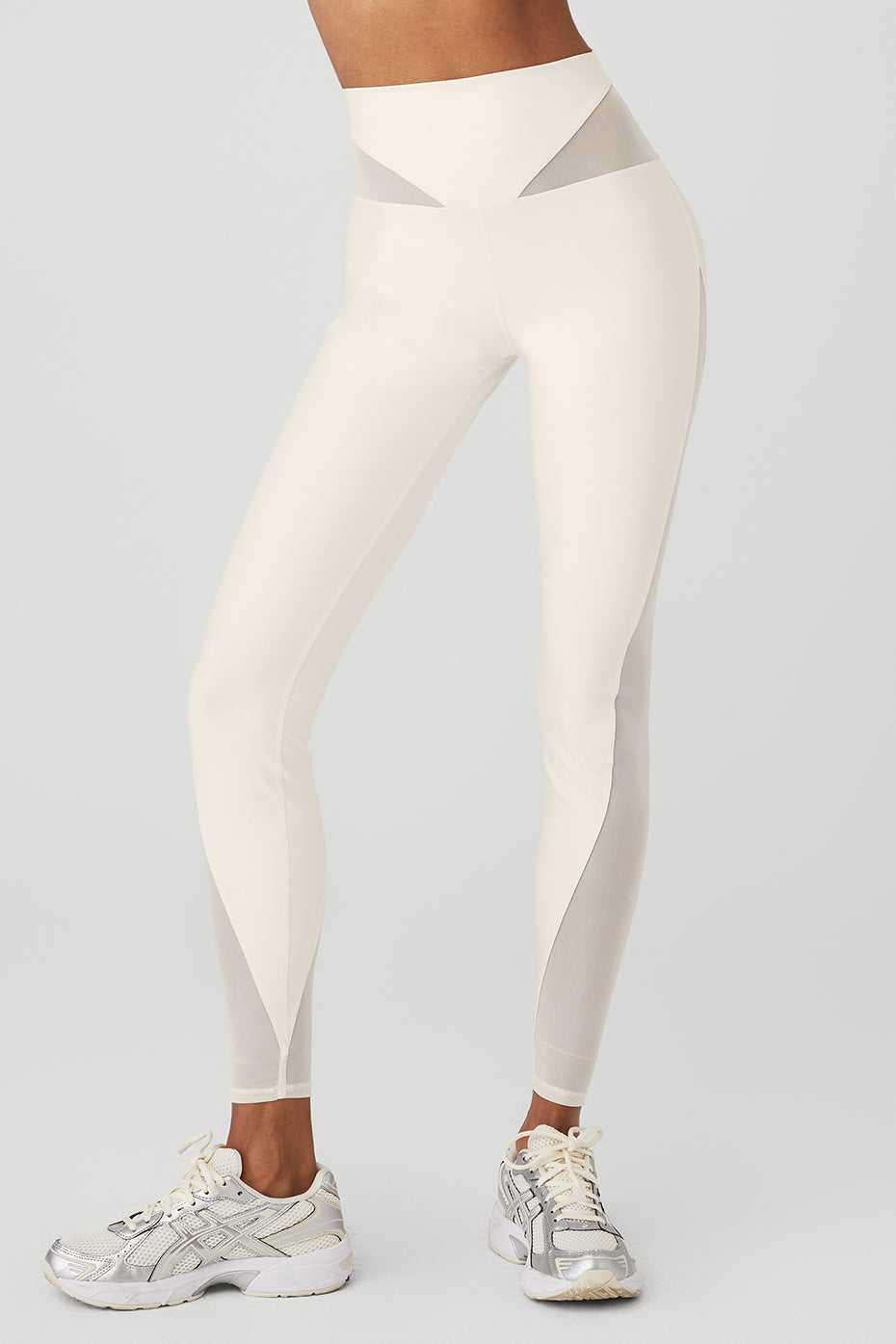 Alo Yoga USA Airlift Mesh High-Waist Allure Ivory | 6981350-JT