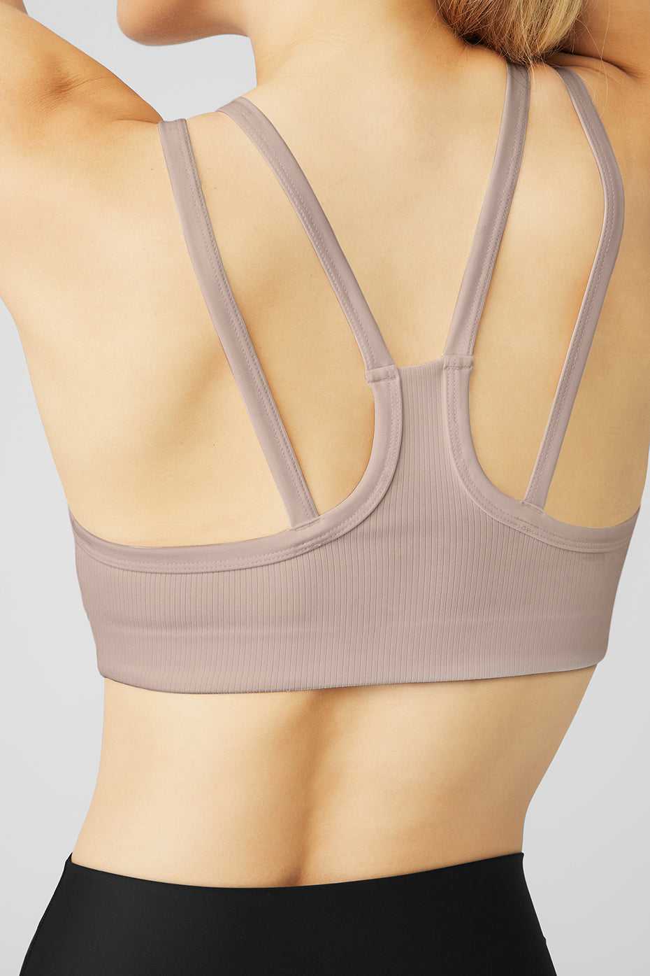 Alo Yoga USA Airlift Ribbed Jump Start V-Neck Taupe | 2631859-FZ