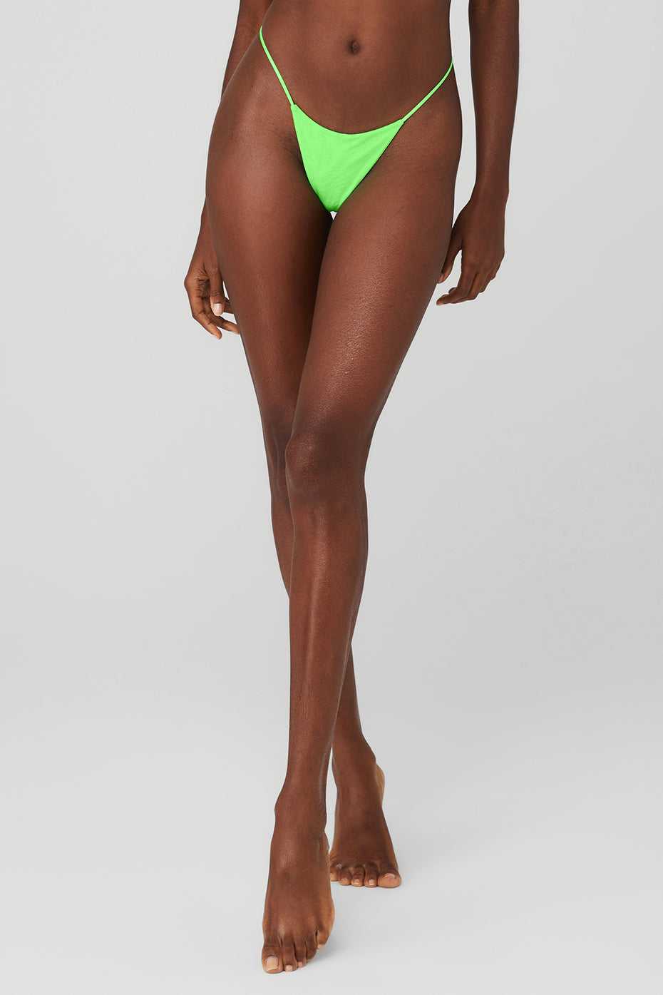 Alo Yoga USA Airmesh Venus Thong Green Glow | 9825136-BW