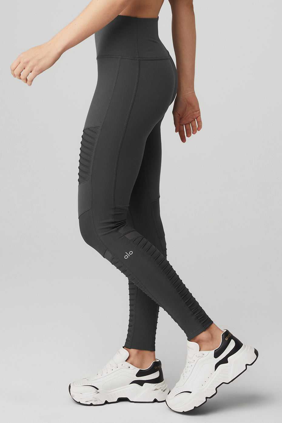 Alo Yoga USA Alo Yoga High-Waist Motos Anthracite | 0765492-MJ