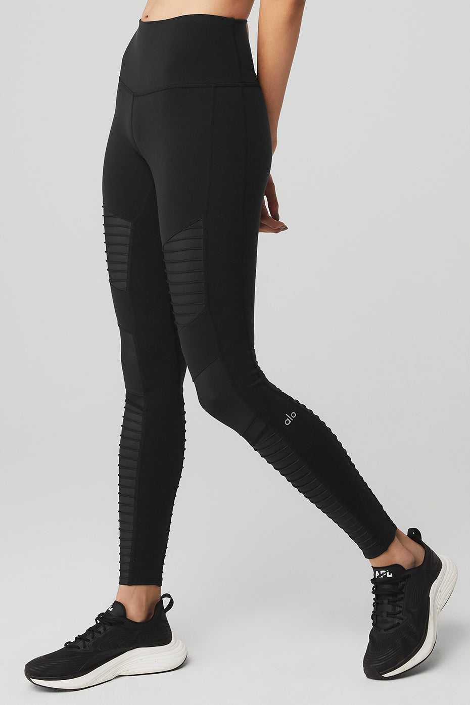 Alo Yoga USA Alo Yoga High-Waist Motos Black | 6842913-VO