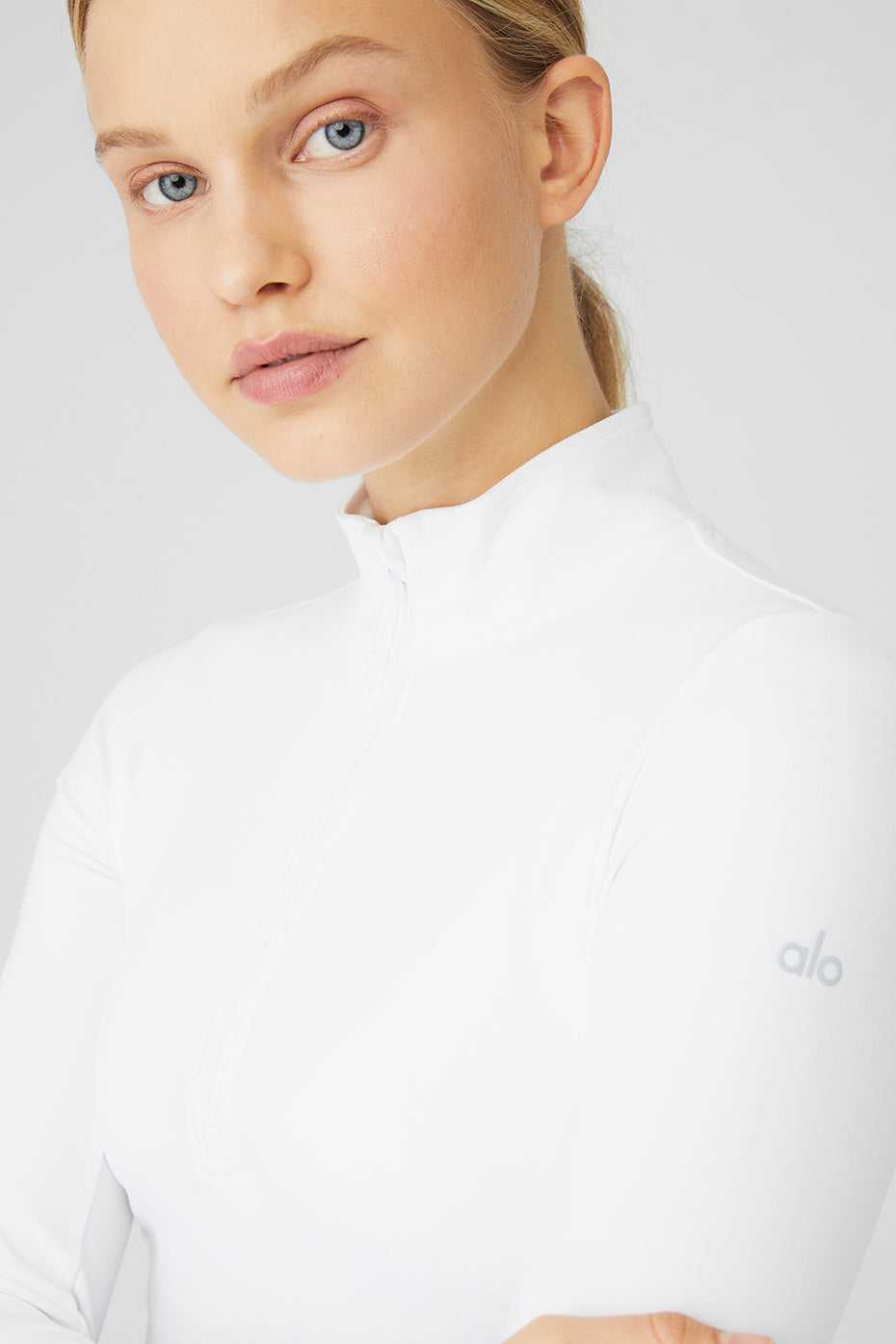 Alo Yoga USA Alosoft 1/2 Zip Rapid Pullover White | 8519207-KW